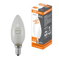 Лампа ЛН свеча матовая 40Вт 230В Е14 TDM