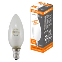 Лампа ЛН свеча 60Вт Е14 230В матовая TDM