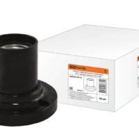 Патрон карболитовый потолочный Е27 чёрный прямой Б/Н TDM