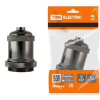 Патрон подвесной Е27 металлический “Лофт” чёрный TDM