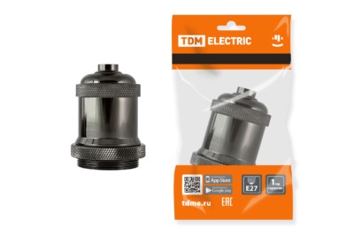 Патрон подвесной Е27 металлический “Лофт” чёрный TDM