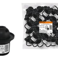 Патрон Е27 с кольцом термостойкий пластиковый чёрный TDM