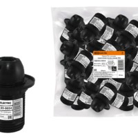 Патрон Е14 с кольцом термостойкий пластиковый чёрный TDM