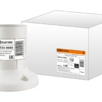 Патрон Е27 потолочный термостойкий пластиковый прямой белый TDM