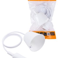 Патрон пластиковый Е27 с подвесом 1 м белый TDM