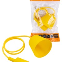 Патрон пластиковый Е27 с подвесом 1 м желтый TDM