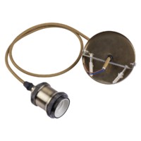 Патрон Е27 с выключателем с подвесом 1 м металлический “Лофт” бронза TDM