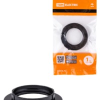 Кольцо для патрона Е14 термостойкий пластиковый чёрный TDM