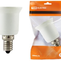 Переходник TDM E14-E27, белый,