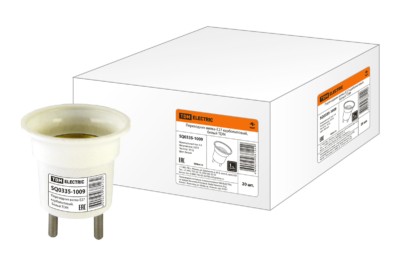 Переходник TDM вилка-Е27 карболитовый, белый (20/400)