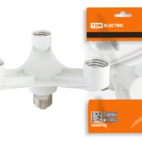 Переходник Е27-3хЕ27, белый, TDM