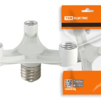 Переходник Е40-3хЕ27, белый, TDM