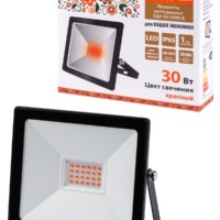 Прожектор светодиодный СДО-04-020Н-С (синий свет) 20 Вт, IP65, черный, Народный