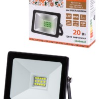 Прожектор светодиодный СДО-04-010Н-К (красный свет) 10 Вт, IP65, черный, Народный