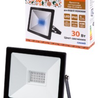 Прожектор светодиодный СДО-04-030Н-З (зелёный свет) 30 Вт, IP65, черный, Народный