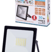 Прожектор светодиодный СДО-04-030Н-Д (с датчиком) 30 Вт, 6500 К, IP65, черный, Народный