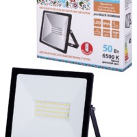 Прожектор светодиодный СДО-04-050Н-Ф (с фотореле) 50 Вт, 6500 К, IP65, черный, Народный