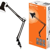 Светильник струбцина 220В, 40Вт, E27 черный TDM