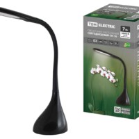 Светильник светодиодный настольный СН-16, 7 Вт, сенсор-диммер, 5000 К, 220 В, черный, TDM