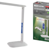 Светильник светодиодный-часы СНЧ-1, 5 Вт, календ., терм-р, 2800-5500 К, сенсор-димм, USB, белый, TDM