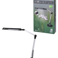 Светильник светодиодный настольный СН-50, 2 колена, диммер, 220 В, 9 Вт, 5000 К, сереб-черн, TDM