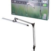 Светильник светодиодный струбцина СН-60, 2 колена, сенс-димм, 220 В, 14Вт, 5000 К, сереб-черн, TDM