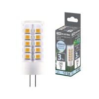Лампа СДЛ G4 3Вт AC/DC 12В 4000К SMD 16×43мм TDM