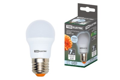 Лампа СДЛ FG45 7Вт 230В 4000К E27 TDM