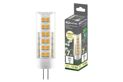 Лампа СДЛ G4 7Вт 230В 3000К SMD 18,5×57мм TDM