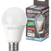 Лампа СДЛ А60 9Вт 230В 4000К E27 “СЕНСОР” TDM