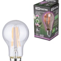 Лампа СДЛ фито A60 8Вт 230В E27 CL 60×108мм TDM