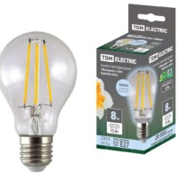 Лампа СДЛ Филамент А60 8Вт 230В 4000К E27 TDM