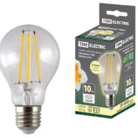 Лампа СДЛ Филамент А60 10Вт 230В 2700К E27 TDM