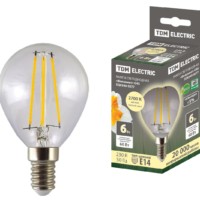 Лампа СДЛ Филамент G45 6Вт 230В 2700К E14 TDM