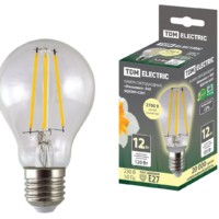 Лампа СДЛ Филамент А60 12Вт 230В 2700К E27 TDM