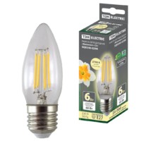 Лампа СДЛ Филамент С37 6Вт 230В 2700К E27 TDM