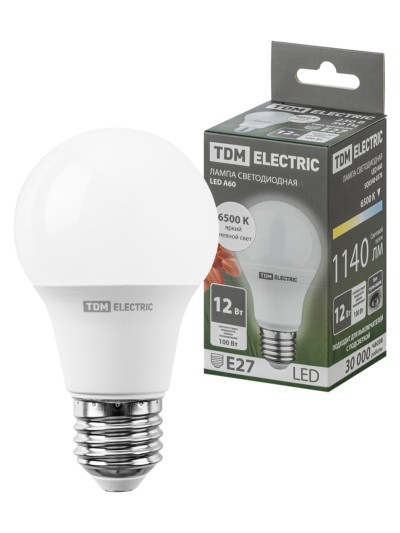 Лампа СДЛ А60 12Вт 230В 6500К E27 TDM