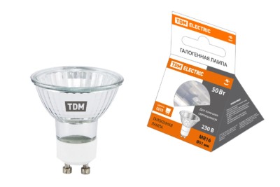 Лампа галогенная MR16 GU10 50Вт 230B JCDRC с отражателем TDM