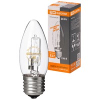 Лампа галогенная свеча прозрачная 28Вт 230В Е27 TDM