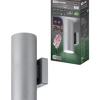 Светильник настенный LED, Тубо, 2х6 Вт, 4000 К, H252 мм, алюм./сер., вверх/вниз, IP65, TDM