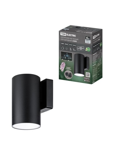 Подсветка декоративная LED ДБУ3007-90, 6 Вт, 4000К, H160 мм, алюм/черн., IP65, TDM