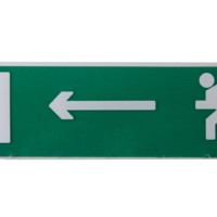 Сменное табло “Направление к эвакуационному выходу налево” зеленый фон для “Топаз” TDM