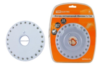 Фонарь светодиодный “Кемпинг 1*24”, подвес/магниты, 24 светодиода 72 лм/Вт, бат. 4*АА ( в комплект не входят) TDM