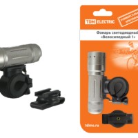 Фонарь TDM светодиодный “Велосипедный 1” с креплениями, IP54, 1 LED 5 Вт (CREE), 36 лм/Вт, 3*AAA (1/48)