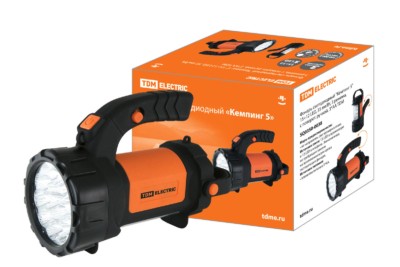 Фонарь светодиодный “Кемпинг 5” 15+12 LED, 35 лм/Вт, 3 режима, с поворот. ручкой, 3*АА TDM