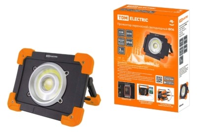 Прожектор светодиодный переносной ФП6 20 Вт 1800 лм Li-Ion 3,7 B 6,6 A*ч USB TDM