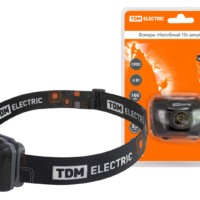 Фонарь TDM Налобный 10 аккумуляторный, 5 Вт 1 светодиод CREE, Li-Ion 3,7 В 0,6 А*ч, USB, сенсор (1/100)