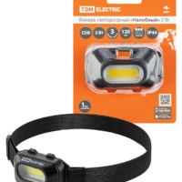 Фонарь светодиодный “Налобный” 2 Вт COB, 120 лм, бат. 3*AAA TDM (1/240)