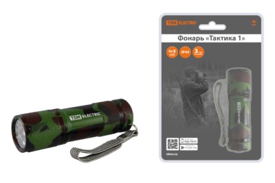 Фонарь”Тактика 1″, 9 светодиодов, алюм., 36 лм, бат. 3*AАА, TDM