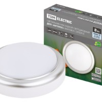 Светильник светодиодный накладной ДПО Антарес 8Вт 4000К круг 140×58 мм мат.серебро IP54 TDM